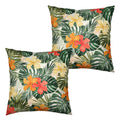 Kwlegh Hawaiian Hibiscus Flower Throw Pillow Covers Summer Tropical Pillow Covers 18X18 Monstera Palm Leaves Decorative Pillow C