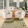 Nourison Aloha Tropical Indoor/Outdoor Ivory Green 6' X 9' Area Rug, Easy Cleaning, Non Shedding, Bed Room, Living Room, Dining