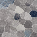 HomeRoots 100% Polypropylene 2’ x 6’ Navy Blue Cobblestone Pattern Area Rug
