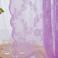 Deeprove Lace Curtains 84 Inches Long 2 Panels Set For Bedroom, Lavender Purple Sheer Floral Vintage Boho Windowtreatment Pair L
