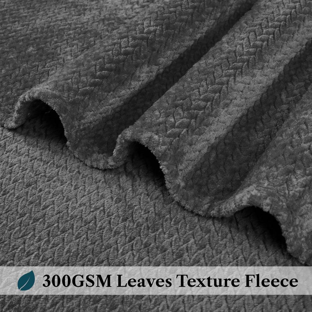 Pavilia Soft Fleece Dark Grey Throw Blanket For Couch, Lightweight Plush Warm Blankets For Bed, Fuzzy Cozy Flannel Blanket Throw