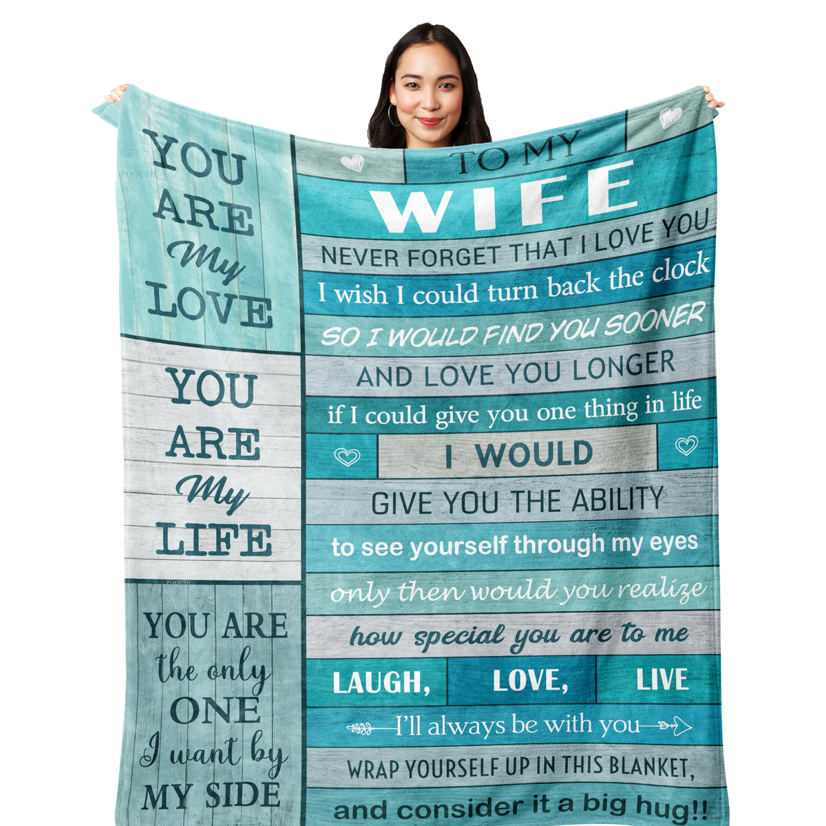 Poqush Gifts For Wife/Her,Wife Birthday Gift,Anniversary Wedding Gift For Her Blanket 60'X50',Anniversary/Birthday Gifts For W