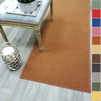 Kapaqua Custom Size Burnt-Orange Solid Plain Rubber Backed Non-Slip Hallway Stair Runner Rug Carpet 31 inch Wide Choose Your Len