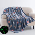 Qsteheml Glow In The Dark Football Blanket For Boys,Football Gifts For Boys Age 3 4 5 6 7 8 9 10 11 12 13 14 Year Old, Soft Socc