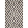 Modway Jagged Geometric Diamond Trellis 5X8 Indoor And Outdoor In Gray And Beige