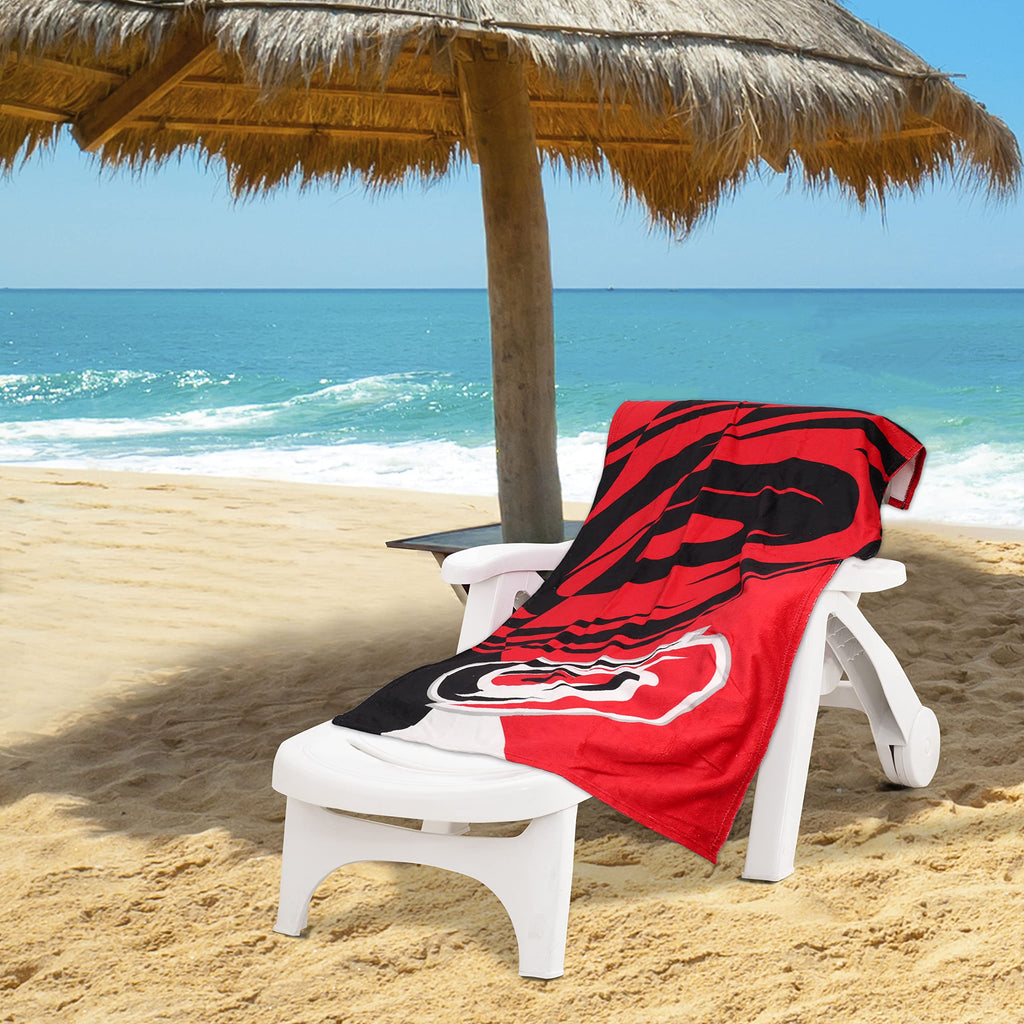 Northwest Carolina Hurricanes 30 X 60 Inch Beach Towel, Puzzle Design