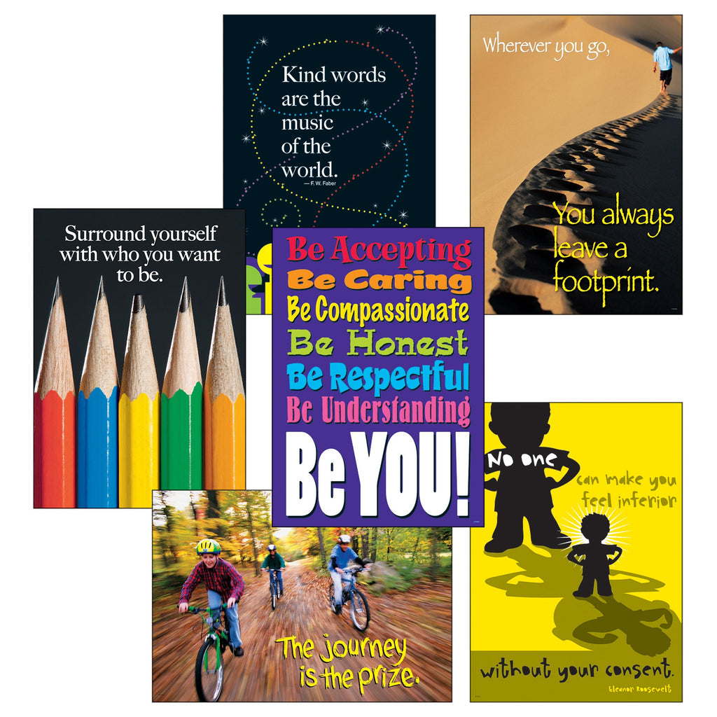 Trend Enterprises Think Positively Set Argus Large Posters Combo Pack