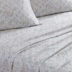 Laura Ashley Home - King Sheets, Soft Sateen Cotton Bedding Set - Sleek, Smooth, & Breathable Home Decor (Quartet Grey,4 Pcs, King)