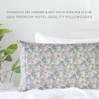 Elegant Comfort Ultra Soft Set Of 2 Floral Print Pillowcases - 1500 Premium Hotel Quality Microfiber, Soft And Smooth Envelope Closure 2-Piece Pillow Covers - King, Paisley Teal