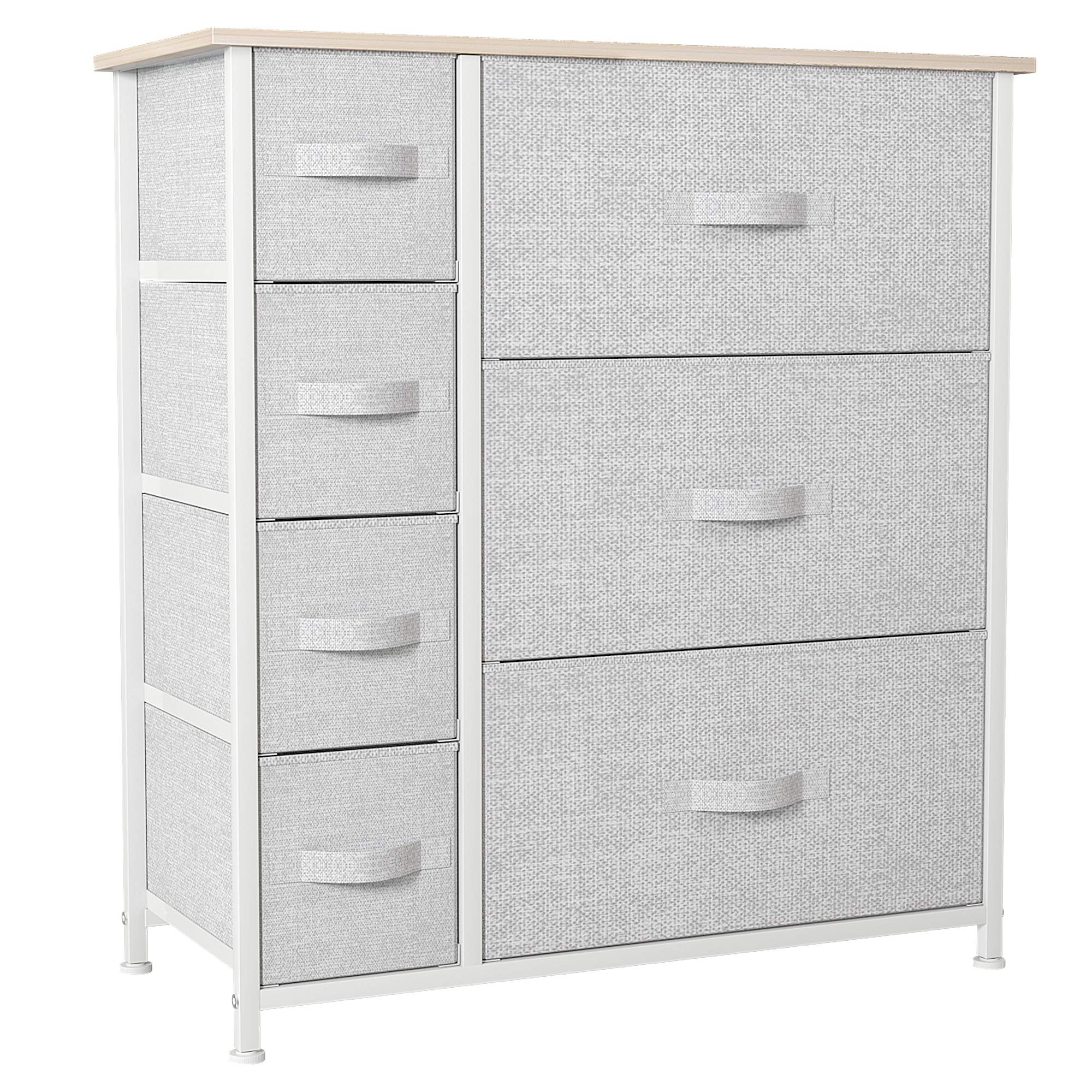 YITAHOME Dresser with 7 Drawers - Fabric Storage Tower, Organizer Unit for Living Room, Hallway - Sturdy Steel Frame, Wooden Top