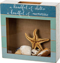 Primitives by Kathy Seashell Holder - Coastal Decor, Glass Display, Treasure Chest, Room and Bedroom Decor