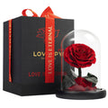 Lovappy Eternal Enchanted Forever Preserved Rose - Infinity Rose In Glass Dome - Made From Real Fresh Beauty Rose - Romantic Gif