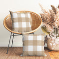 Encasa Homes Farmhouse Throw Pillow Covers Pack of 2 20x20 Buffalo Beige Checks | Decorative Cushion Covers No Insert | Pillow S