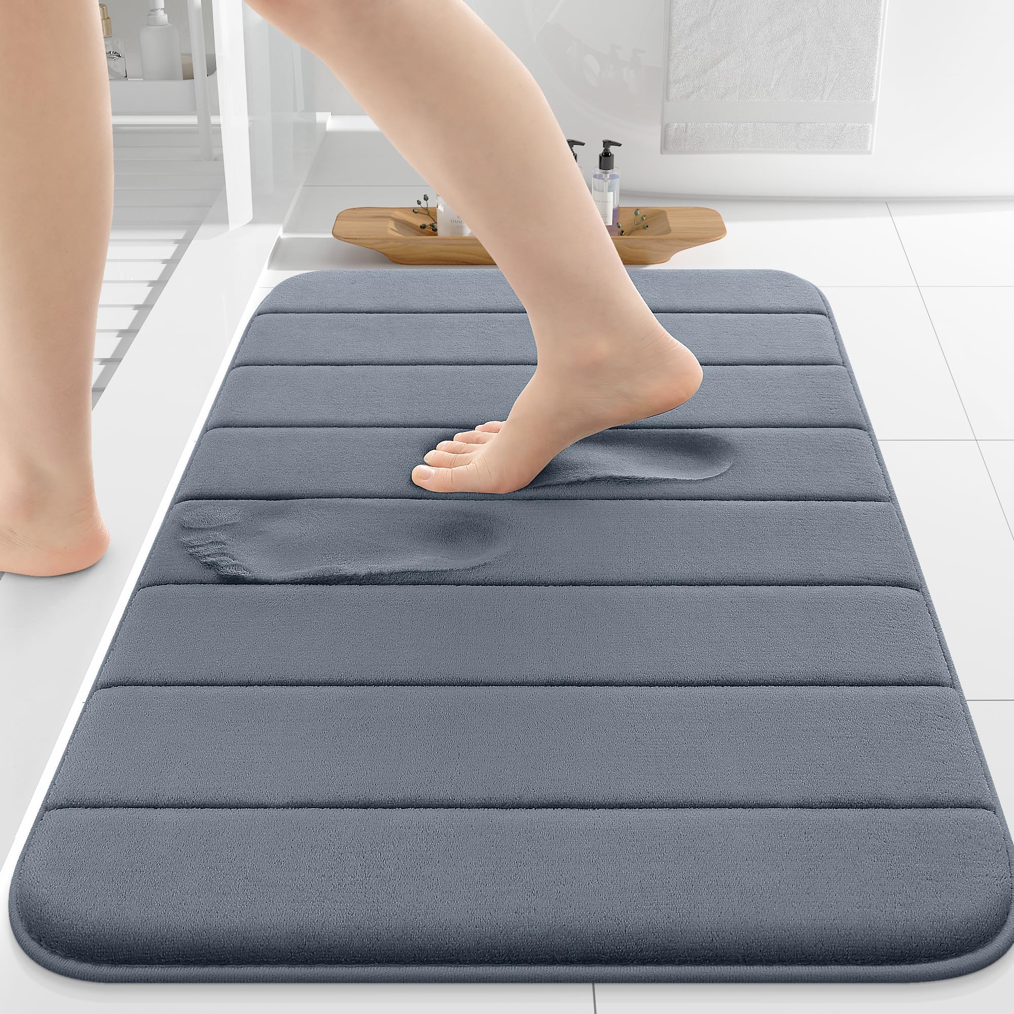 Colorxy Memory Foam Bath Mat 30x20, Ultra Soft and Absorbent Bathroom Rugs, Non-Slip, Machine Wash Dry, Thick Bath Rug Carpet fo