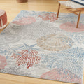 Nourison Pompeii Tropical Multicolor 53 x 73 Area Rug, Easy Clean, Non Shedding, Bed Room, Living Room, Dining Room, Kitchen (