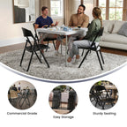 Flash Furniture Hercules Series 500 Lb. Capacity Heavy Duty Black Plastic Folding Chair With Built-In Ganging Brackets