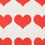 Gmicr  Atifs Swedish Dishcloths 2 Pack Row Of Red Hearts Print Reusable Sponges Kitchen Cleaning Cloth Dish Scrubber, Machine Wa