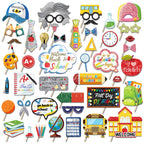 CRAWPROP 45PCS Back to School Party Photo Booth Props Supplies First Day of School Party Decoration