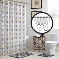 Creative Home Ideas Bath Fusion Shower Curtain Set, 72'X72', Cameron Yellow/Grey/White