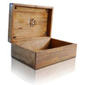 Mela Artisans Decorative Storage Box with Hinged Lid - Light Burnt, XL | 10.5    x 7.5    x 4    | Rustic Serena Style | Crafted