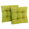 Blazing Needles Indoor/Outdoor Square Tufted Chair Cushion, 19 x 19, Lime 2 Count