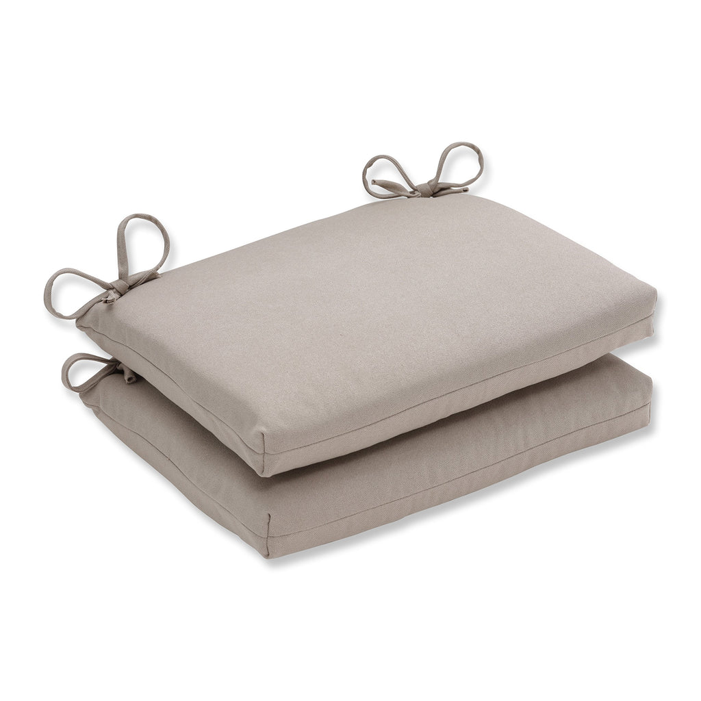 Pillow Perfect Pompeii Solid Indoor/Outdoor Patio Seat Cushions Plush Fiber Fill, Weather And Fade Resistant, Square Corner - 16