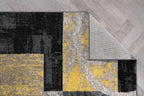 Rugshop Contemporary Abstract Circle Design Soft Area Rug 6' 6'' Round Yellow