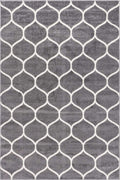 Unique Loom Trellis Frieze Collection Area Rug - Rounded (7' 1'' x 10', Dark Gray/ Ivory)