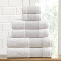 Modern Threads Air Cloud 6-Piece Towel Set - 100% Zero-Twist Cotton, 500 GSM, Quick Dry & Plush, White