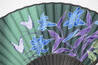 Omytea Hand Held Silk Folding Fan With Bamboo Frame - With A Fabric Sleeve For Protection For Gifts - 100% Handmade Oriental Chi