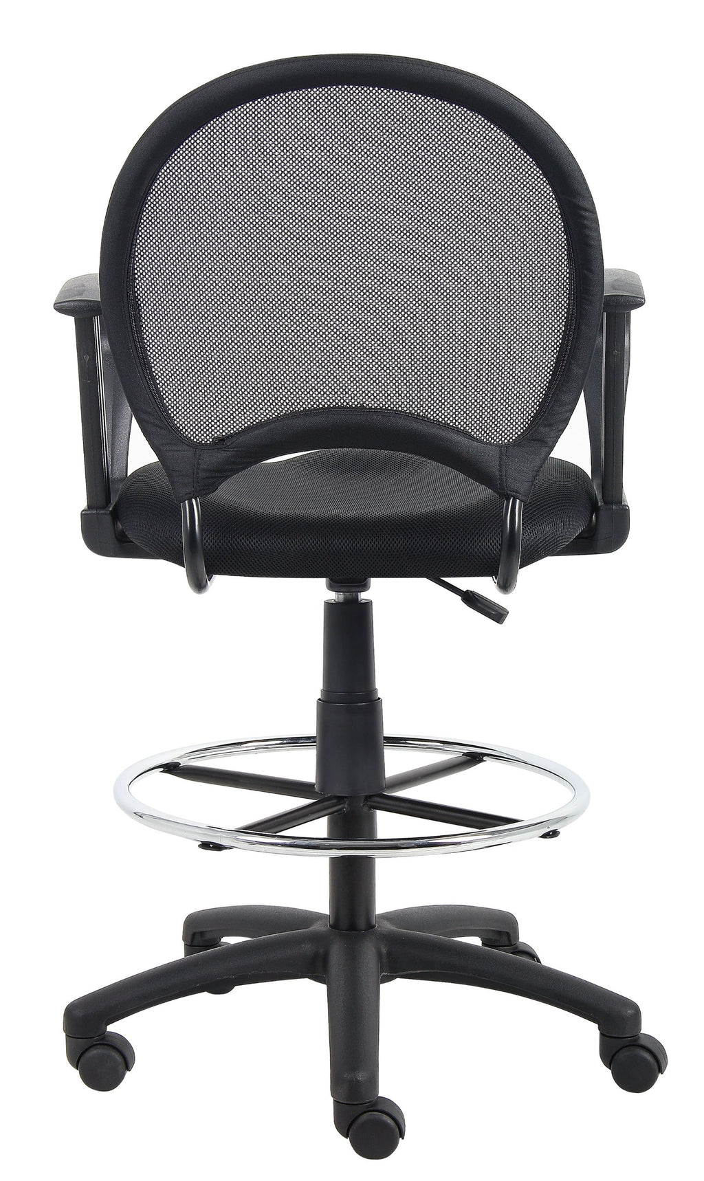 Boss Office Products Mesh Drafting Stool With Loop Arms In Black