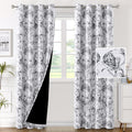 H.Versailtex 100% Blackout Curtains For Bedroom Paisley Floral Printed Curtains 84 Inches Long Grommet Curtains & Drapes Thermal