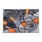 Flash Furniture Jubilee Collection Abstract Area Rug - High Pile Orange Olefin Rug - 2' X 3' Area Rug - Jute Backing - Hallway, Entryway, Bedroom, Living Room