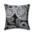 Pillow Perfect Paisley Indoor/Outdoor Accent Throw Pillow, Plush Fill, Weather, And Fade Resistant, Floor - 25' X 25', Black/I