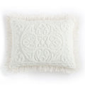 Beatrice Home Fashions Medallion Chenille, King Sham, Ivory