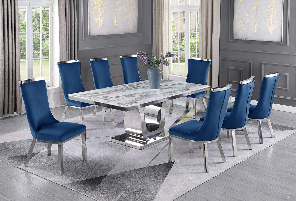 Furniture Dining Set, Navy Blue