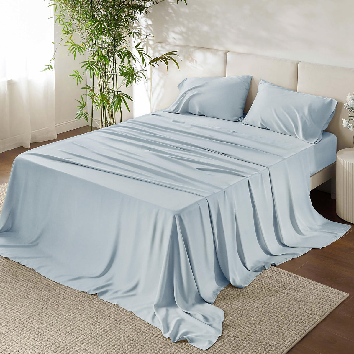 Urbanhut 100% Egyptian Cotton Sheets - 1000 Thread Count Full Size Sheet Set (4Pc), Long Staple Cotton Bedding Sheets, All Seaso