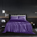 Hommxjf 5Pcs Purple Satin Sheets Set Full Size Satin Sheets Purple Silk Sheets Breathable Luxury Bedding Sheets Set With 1 Satin