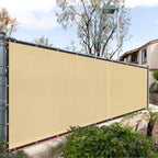 Royal Shade Custom Size 6' X 37' Beige Fence Privacy Screen Windscreen Cover Netting Mesh Fabric Cloth - Cable Zip Ties Included