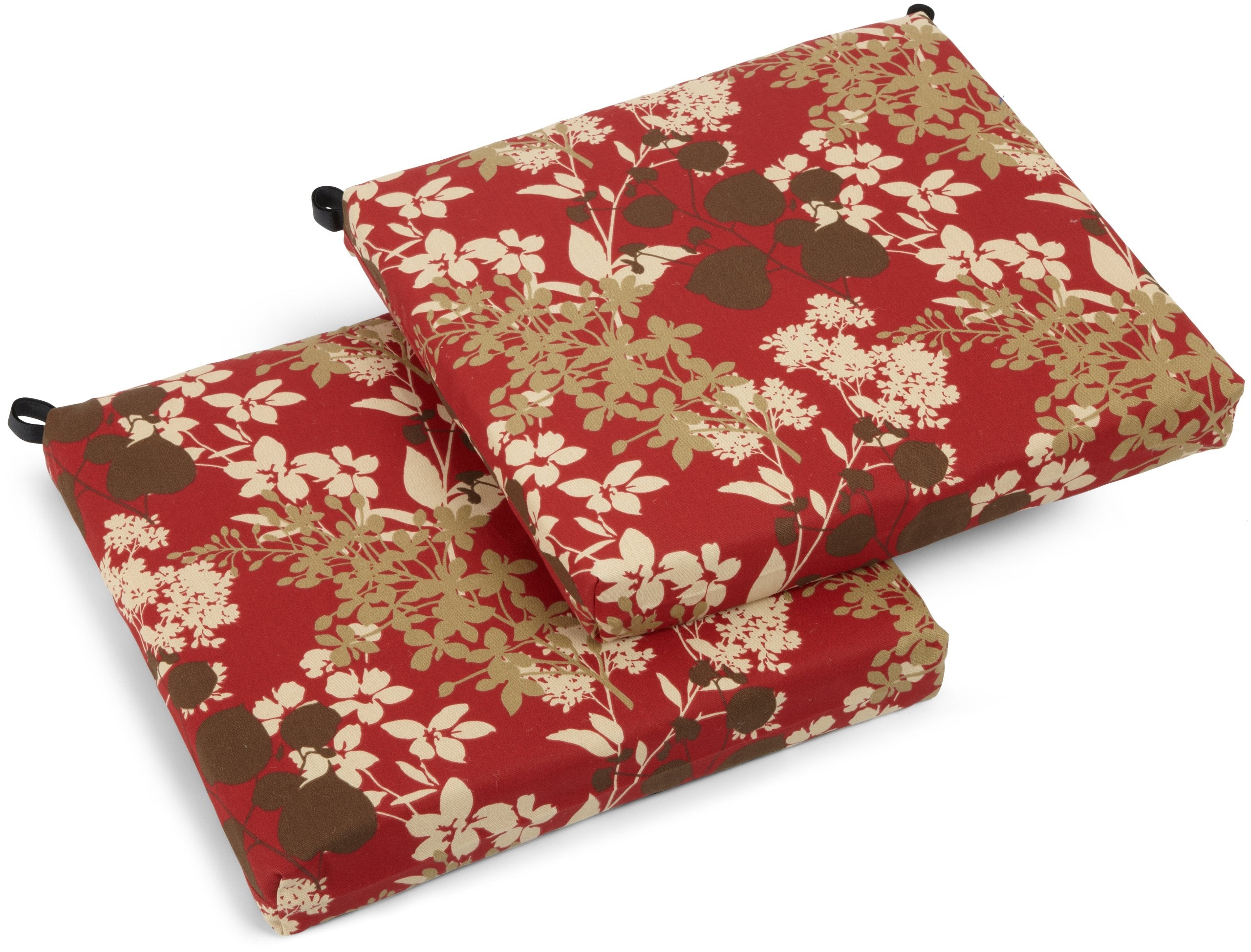 Blazing Needles Outdoor Spun Poly 19-Inch by 20-Inch by 3-1/2-Inch All Weather UV Resistant Zippered Cushions, Montfleuri Sangri