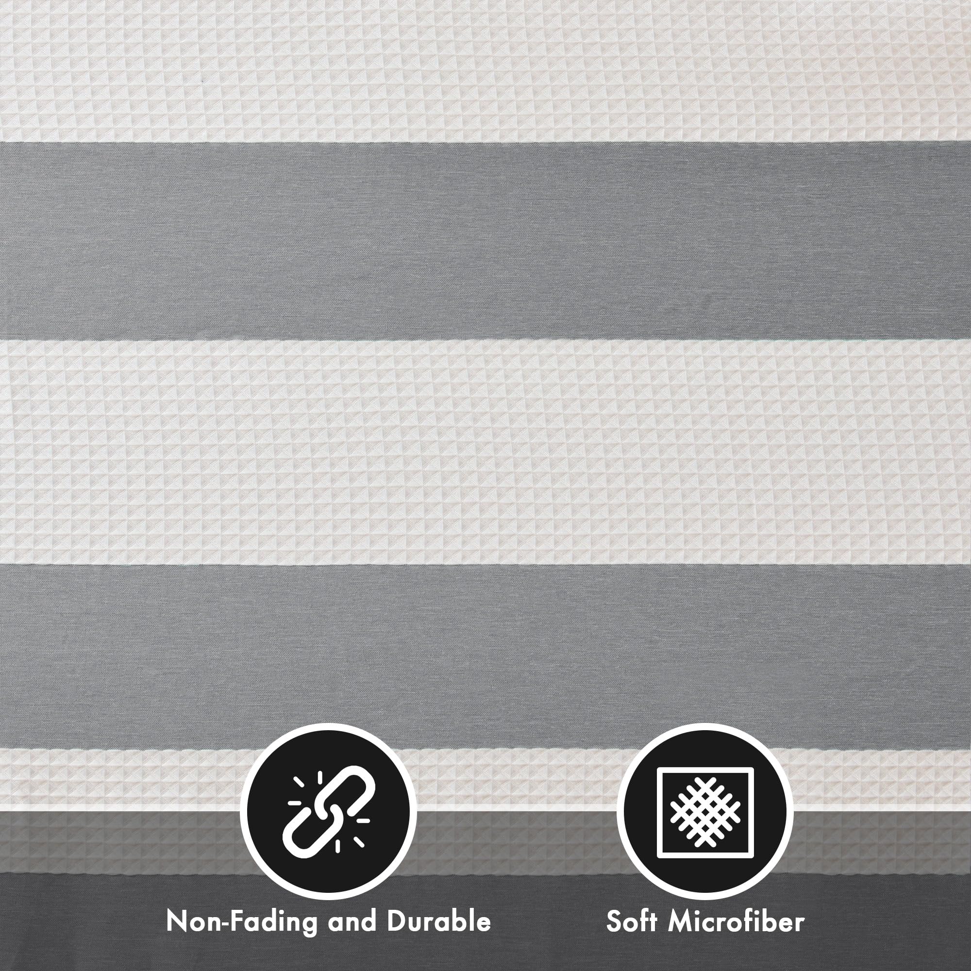 Madison Park Spa Waffle Shower Curtain Pieced Fabric With 3M Scotchgard Moisture Management, Premium Spa Quality Modern Shower Curtains For Bathroom, Standard 72X72, Charcoal