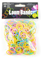 Touch Of Nature 500 Value Pack Loom Bands, Assorted, Includes 25 Plastic Claps, Pastel Green/Orange/Pink/Purple/Yellow/Turquoise