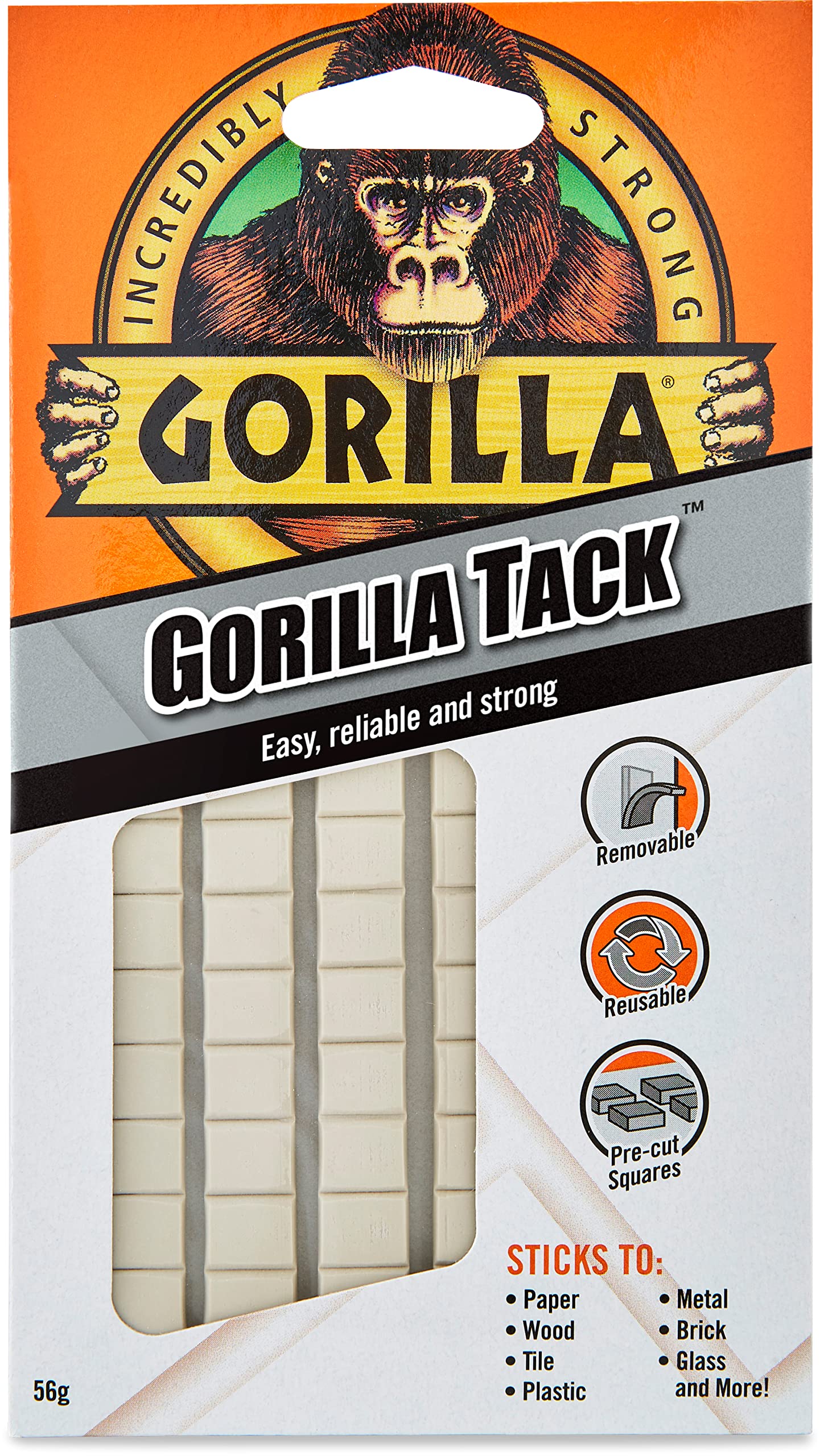 Gorilla Tack 56G (84 Pre Cut Squares)