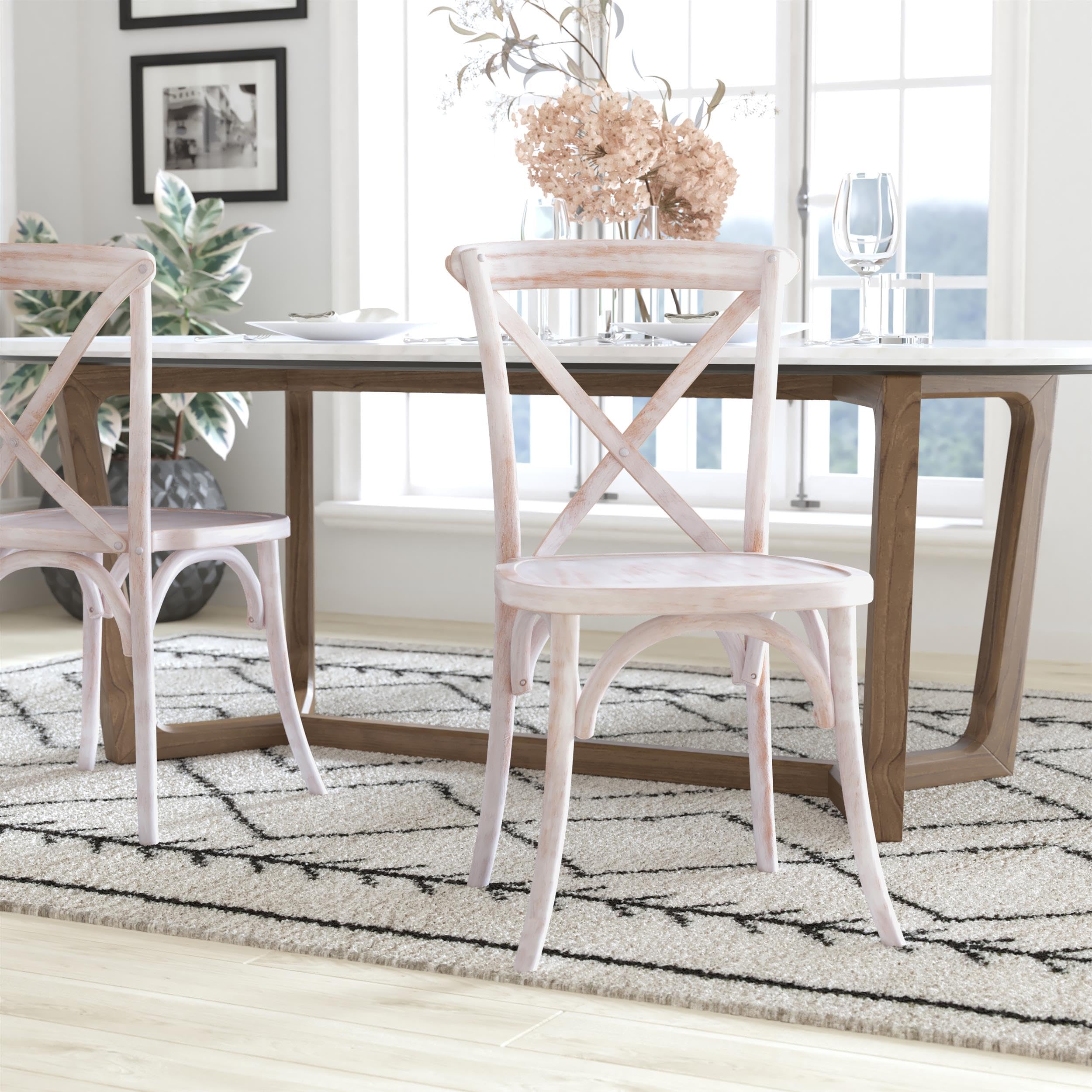 Flash Furniture Advantage Lime Wash X-Back Chair