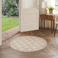 Nourison Easy Care Cream 4 x Round Area Rug - Easy Clean, Non Shedding, Bed Room, Living Room, Dining Room, Kitchen (4 x Round