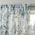 No. 918 Felicity Foliage Print Crushed Sheer Voile Rod Pocket Curtain Panel, White, 51 W x 63 L (1 Panel)