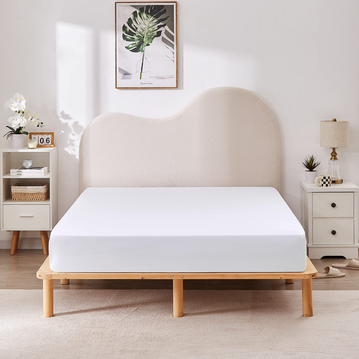 Hbhlfz Full Fitted Sheet Only, Deep Pocket Sheet - Soft Breathable Brushed Microfiber Sheet - Fully Elasticized Fit, Wrinkle Res