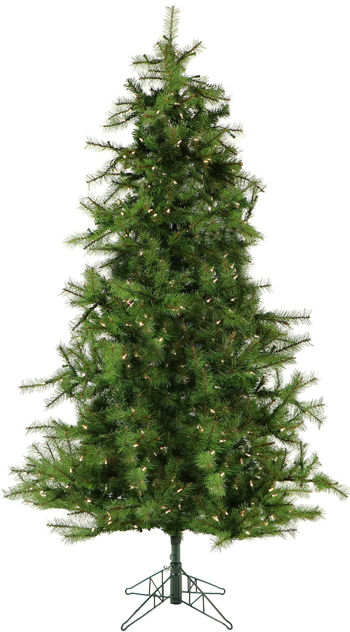 Christmas Time 7-Ft. Colorado Pine Artificial Christmas Tree With White Incandescent Smart Lights, Realistic Pvc, Flame Retardant, Holiday Decor For Home And Office