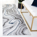 SAFAVIEH Craft Collection Runner Rug - 23 x 8, Grey & Blue, Modern Abstract Design, Non-Shedding & Easy Care, Ideal for High T