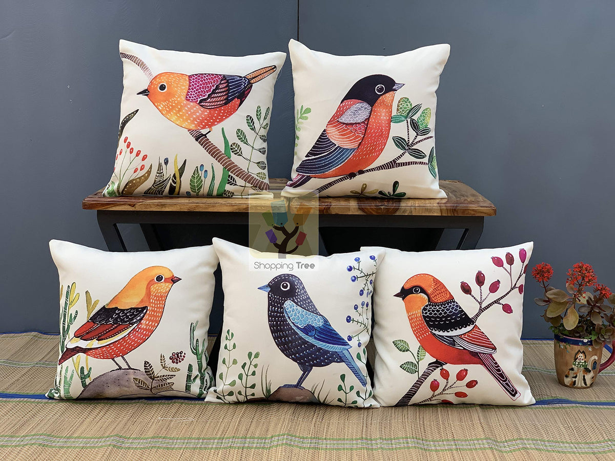 Shopping Tree Cotton 200Tc Cushion Cover, 16X16 Inches, Set Of 5 Pieces
